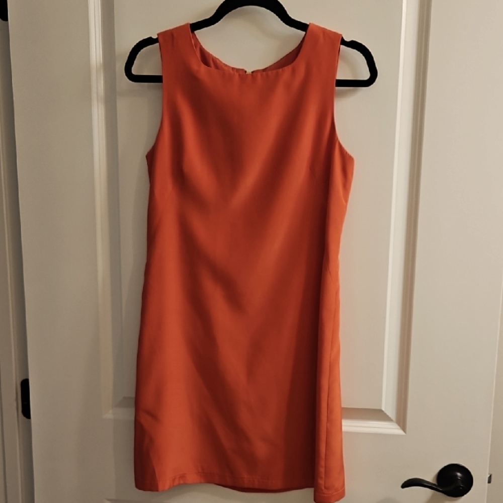 ABS ORANGE SILK SHIFT DRESS